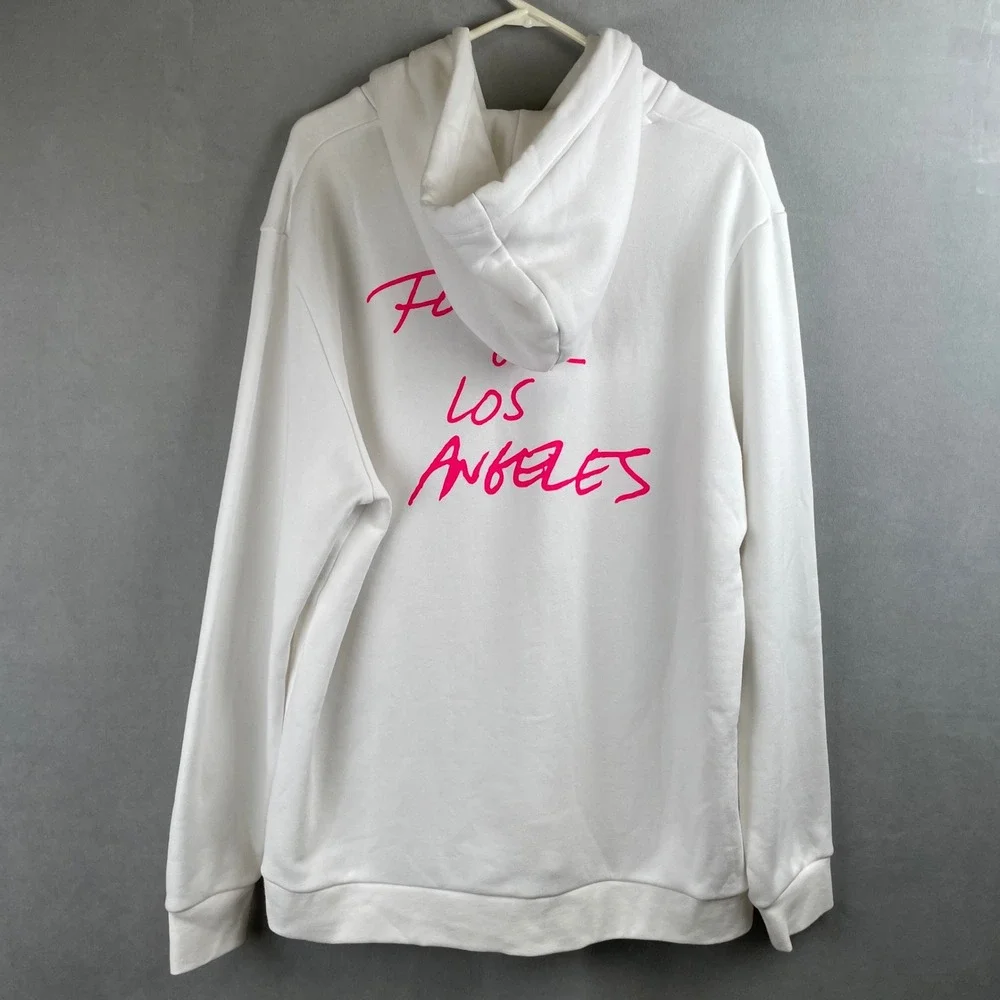 Jordan Jumpman LA Flights Over Los Angeles Hoodie White Pink Rare Streetwear XL